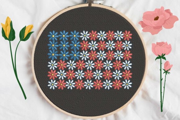 A Designer's Review: Floral USA Flag for Holiday Projects
