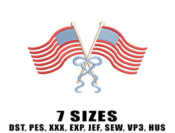 A Designer's Review of the Flag USA Embroidery File