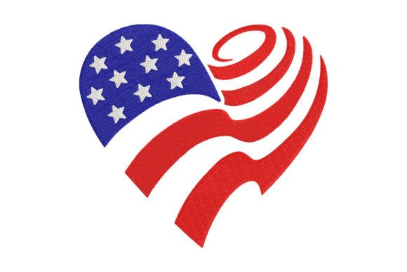 A Patriot's Heart: Reviewing a USA Flag Embroidery Design