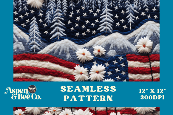 A Patriotically Charming Faux Embroidery Pattern for Market Products