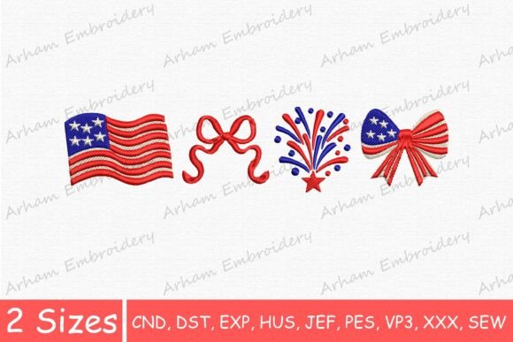 A Practical Review of the American Flag Bow Fireworks Embroidery Design