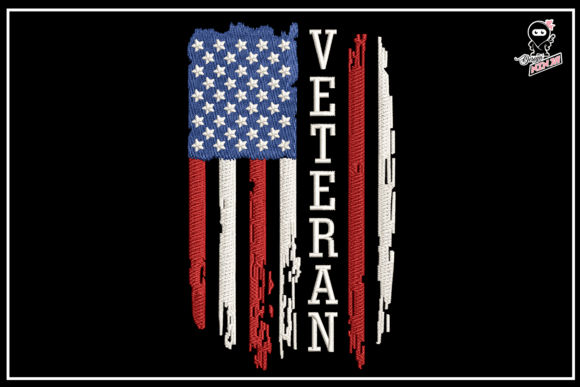 A Rugged & Patriotic Flag Embroidery for Boutique Apparel
