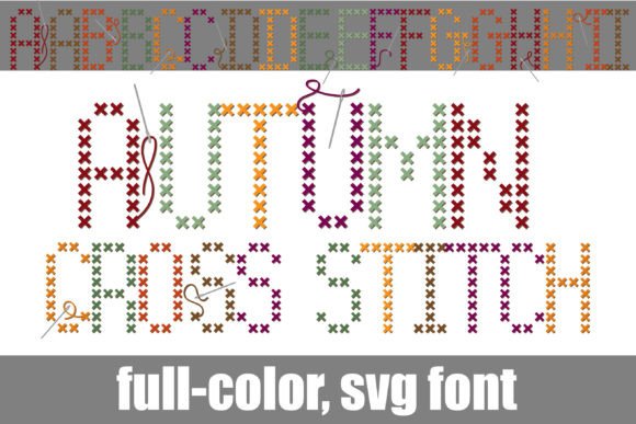 Autumn Cross Stitch: A Charming Font for Fall Gifts