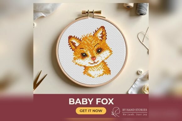 Baby Fox Cross Stitch Pattern for Etsy Sellers
