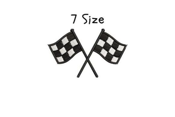 Checkered Flag Embroidery Design for Boutique Apparel