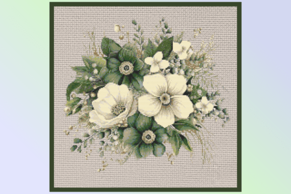 Elegant Floral Bouquet Cross Stitch Pattern