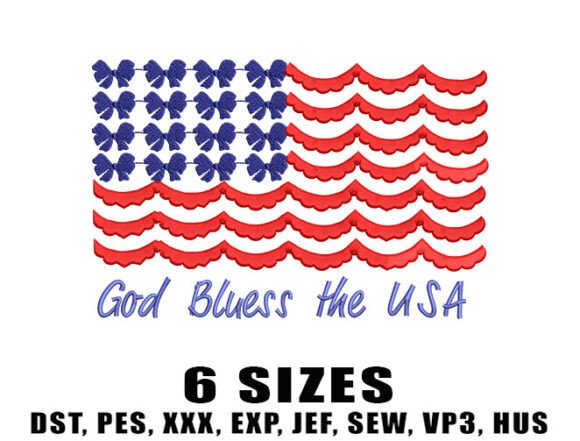 God Bless Usa Flag: A Versatile Embroidery Design