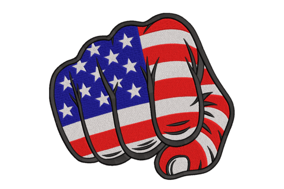 Patriotic American Flag Fist Embroidery Design Review