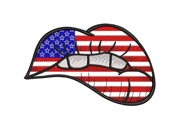 Patriotism with a Stylish Twist: The American Flag Lips Design
