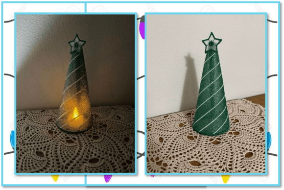 Striped Tall Wide Christmas Tree for Apparel