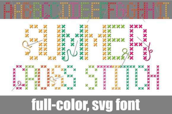 Summer Cross Stitch: A Vibrant Embroidery Font