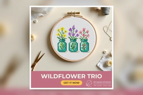 Wildflower Trio Cross Stitch for Business