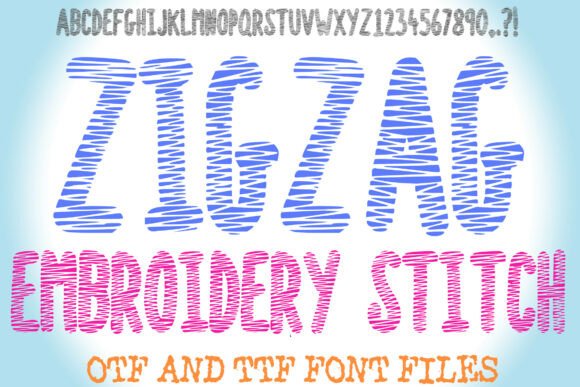 Zigzag Embroidery Stitch: A Playful Font for Holidays
